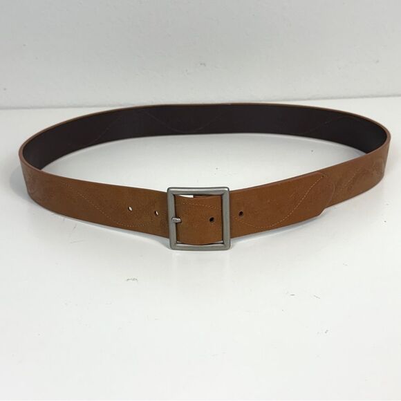 Vintage Y2K Nine & Co Embossed Brown Leather Belt XL - Picture 1 of 10